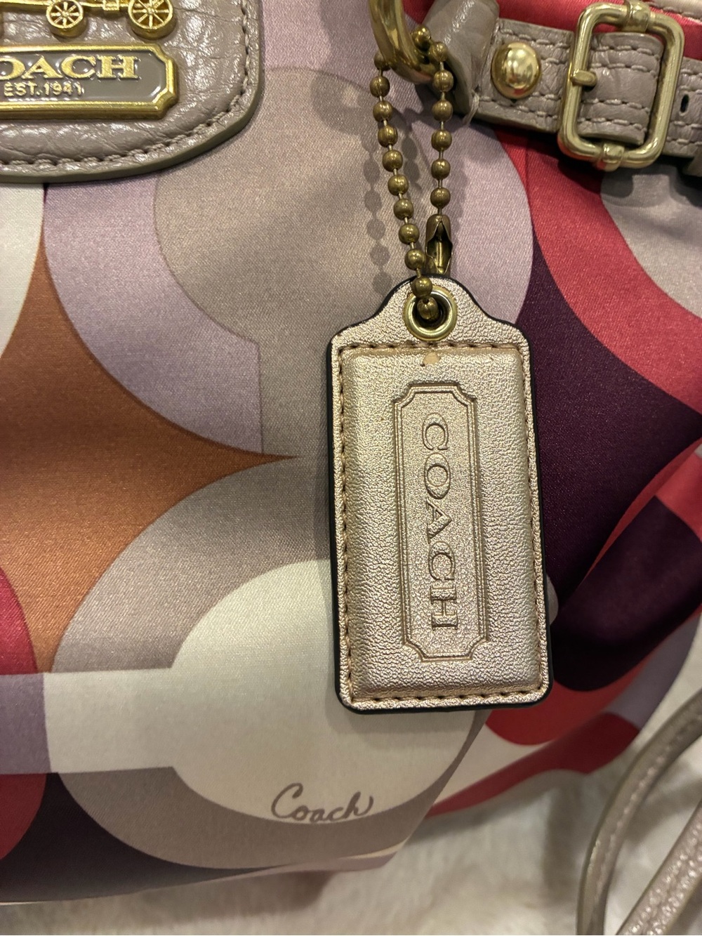 Coach Madison Op Art Sophia Satchel K1120-18636 Multicolor 2-Way Shoulder Bag - Picture 10 of 12